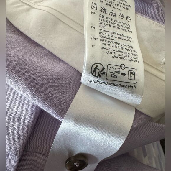 NWT COS RELAXED LINEN-BLEND WIDE LEG TROUSERS LILAC - Picture 8 of 8